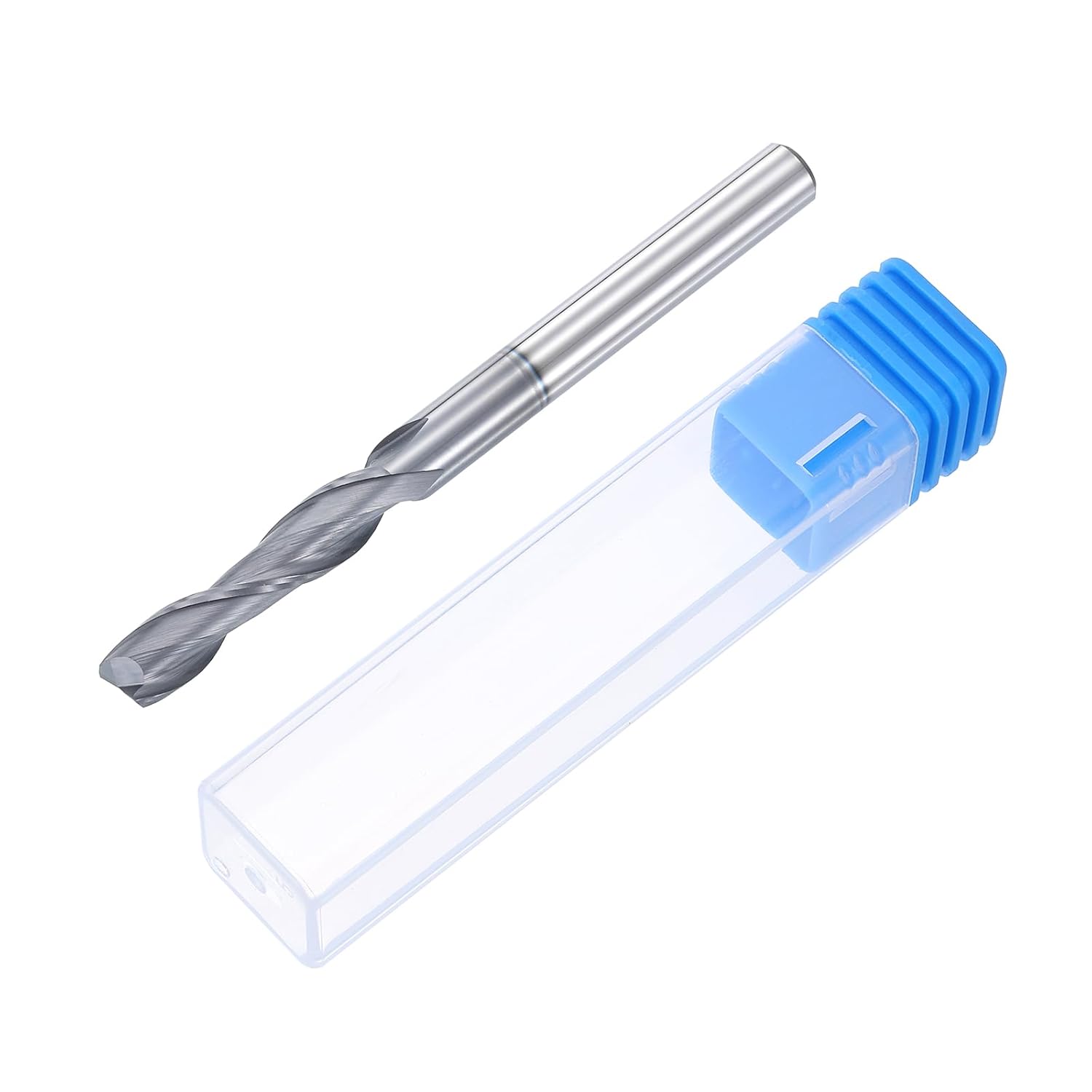HARFINGTON Spiral Router Bit, 1/4" Cut Dia. Up Cut 2-Flute Solid Carbide End Mill with 1/4" Shank for CNC Wood Carving Engraving, 1-1/8" Cut Length, AlTiN Coated