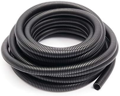 SurePromise Corrugated Conduit Split Plastic Flexible Cable Protection Pipe 5M 10M Black Bellow Wire Tube Pipe Hose for Electric Wiring