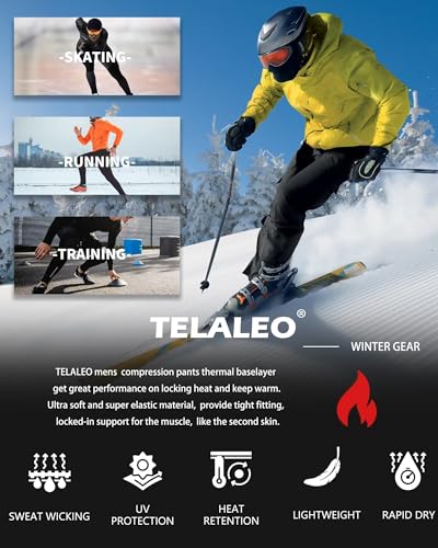 Telaleo 4 Pack Men'S Thermal Compression Pants Fleece Lined Sports Tights Athletic Leggings Cold Weather Baselayer Winter Gear 2Xl thumb #5