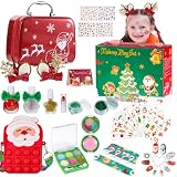 Natale Trucchi Bambina Set, 31pcs Lavabile Giocattoli per Il Trucco Delle Bambine Set Trucco Accessori per Trucco Bambine per Compleanno Natale Regalo Bambina 4 5 6 7 8 9 10+ Anni