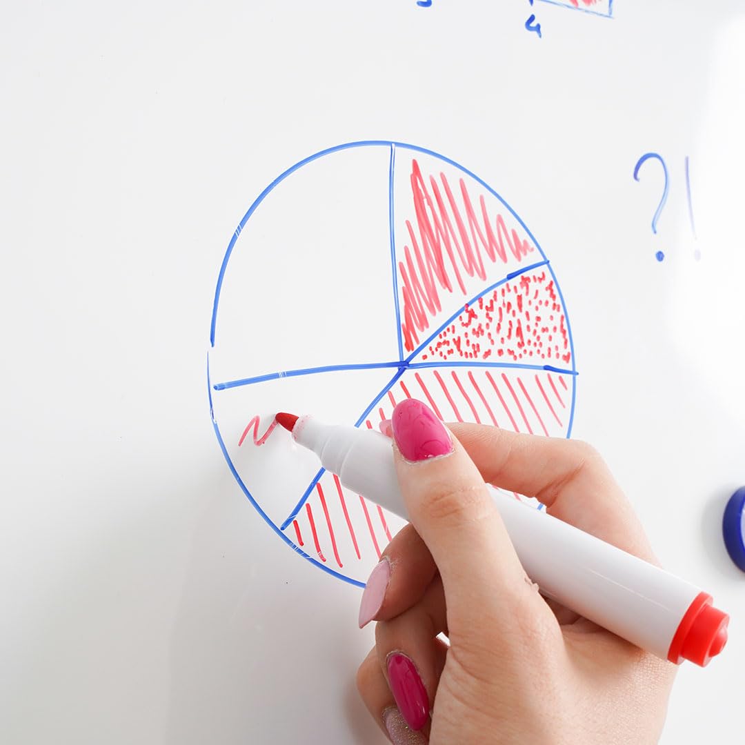 Danieli | Lavagna Bianca Magnetica Murale 120x90 BOARD023. White Board da Ufficio con Pannello Bianco Scrivibile a Secco e Cancellabile