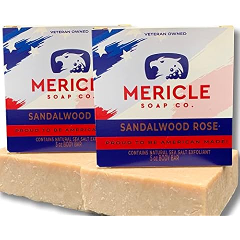 Mericle Soap Co. Sandalwood Rose Organic 5oz Body Bar | Traditional Cold Process Technology | Natural Ingredients | No Harsh Chemicals or Preservatives | Made in the USA - Pack of 2 Cover