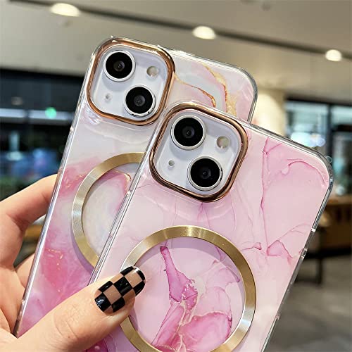 Coque iPhone 12 Pro Max marbre noir or avec charge magnétique - 3
