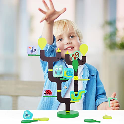 Image of Berry President Animal Wooden Stacking Toy for 3-6 Year Old Boy and Girl, Balance Blocks Tree Montessori Educational Toy Gift for Kids