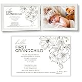 Picture of First Grandchild Gift for New Grandparents - Poetry Frame (White with Scripture)