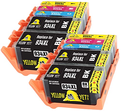 Yellow Yeti Reemplazo para HP 934 935 934XL 935XL Cartuchos de Tinta compatibles con HP OfficeJet Pro 6830 6230 6220 6825 6835 OfficeJet 6820 6815 6812 (4 Negro + 2 Cian + 2 Magenta + 2 Amarillo)