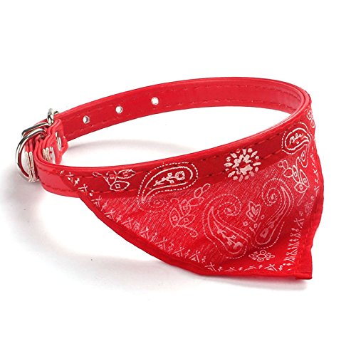 Image of Adjustable Scarf Cum Bandana Cum Neckerchief Collar Cum Neck Tie for Puppy /Cat /Kitten (Red)