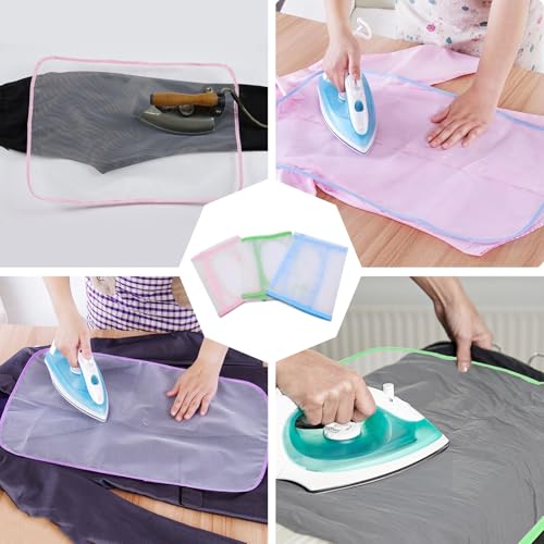 Image of 3Pcs Pressing Cloth for Ironing Pressing Cloths for Clothes Protect Ironing Cloth to Protect Clothes (Pink /Blue /Green)