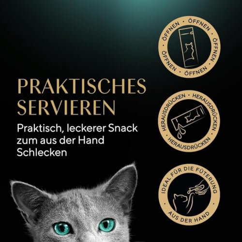 SHEBA Katzensnacks - 18x12g - 18 praktische Katzenleckerlis - in den Varietäten Huhn, Lachs und Rind - 1 Packung