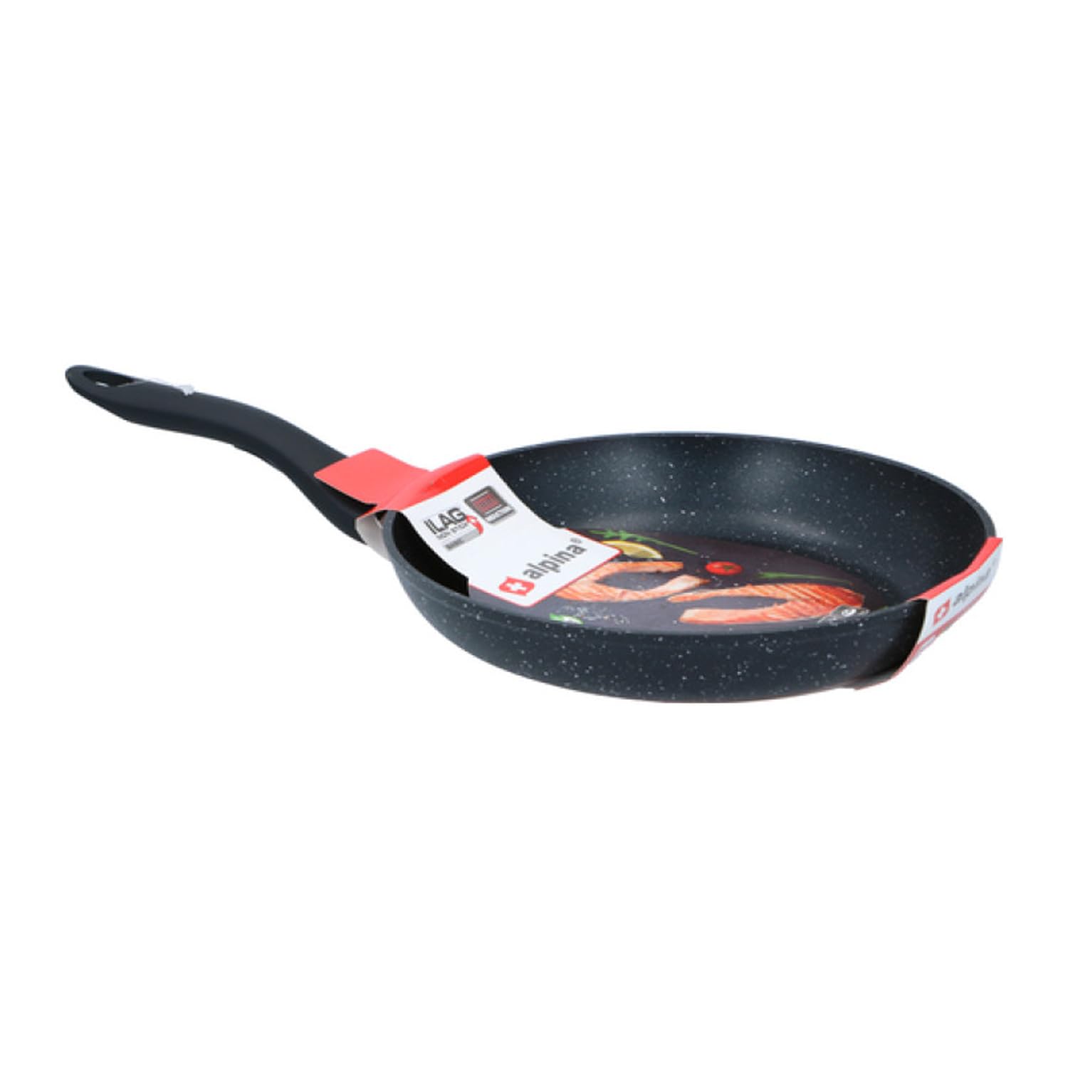 Alpina Non Stick Frying Pan Granite Induction Fry Pan Gas Electric Hob Black