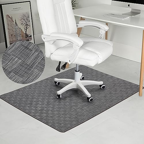 RccugmatS Chair Mat for Hardwood & Tile Floor, 47' x 60' Heavy Duty Office Chair Mat for Rolling Chairs, Anti Slip, Non-Curve, Floor Protector for Home Office, Charcoal Grid