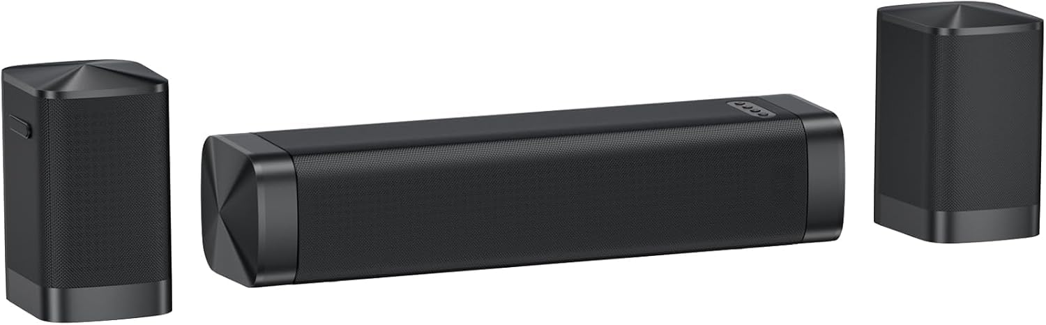 GarageRock Center Lautsprecher 2.1ch Soundbar mit Dolby Audio, 3-in-1 Abnehmbare Soundbar für TV Geräte, 2 Built-in Bass Woofer, 160W Spitzenleistung, Surround Sound für Heimkino/TV/PC/Gaming/Beamer