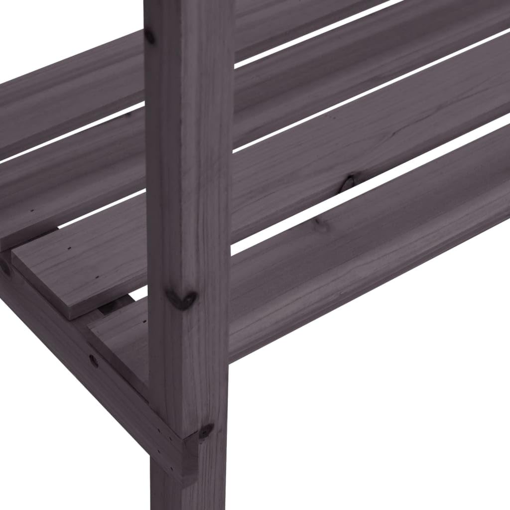 vidaXL Pflanztisch mit Ablagen, Gärtnertisch mit verzinkter Tischplatte, Blumentisch für Terrasse Garten, Gartenarbeitstisch, Grau Massivholz Tanne