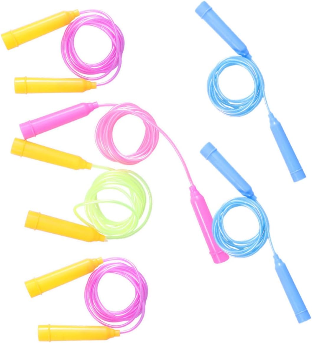 Garneck Adjustable Kids Jump Rope 6PCS Skipping Rope Set for Exercise Fitness and Outdoor Fun Tangle-Free Design for Boys and Girls Random Color