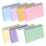 8 Pads Karteikarten Liniert, Flashcards, Spirale Lernkarten, Flash Cards, Notizblock für Treffen Lernen Schulsachen Aesthetic Studenten Zubehör Uni Lernhilfe