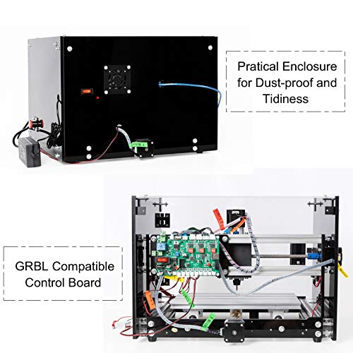 Desktop CNC Router Machine 3018-SE with Enclosure, 300x180mm 3-Axis Milling Machine for Wood Acrylic Plastics Metal Resin Artcraft DIY Design Making