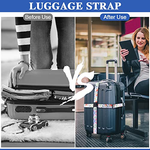 Luggage Straps Set, 4 Pack Luggage Straps With Trip Tags, Adjustable Suitcase Belts Security Belts With Quick Release Buckle Man Women Travel Business Trip Accessories(As Shown) #TOP5
