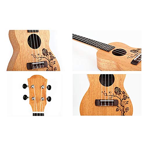 Ukulele Vintage Rose Motif 23 Pouces Sapele Bois Traditionnel Ukulele Uke Hawaii Enfants Petite Guitare avec Sac Gig for… - Les Beatles, Paul McCartney, John Lennon, RIngo Starr, George Harrison Ukulele Vintage Rose Motif 23 Pouces Sapele Bois Traditionnel Ukulele Uke Hawaii Enfants Petite Guitare avec Sac Gig for… – Image 5