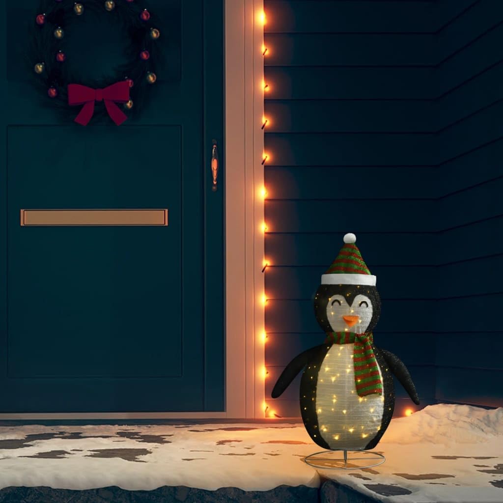 Figura de pingüino LED de 60 cm de alto con 48 LED y 8 modos de luz, incluye cable de extensión de 5 m, puerto USB para interior y exterior