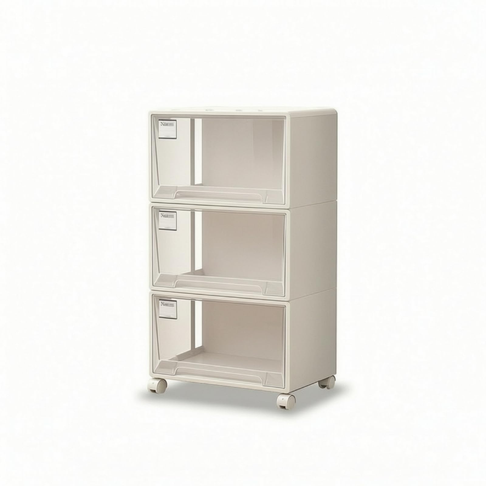 KESOTO Armario de Almacenamiento Modular Organizador Cómoda Estantería Cajonera Frente Transparente para Revisar Contenido, Transparente Albaricoque, Profundidad 53 Ancho 44 Alto 93.3cm