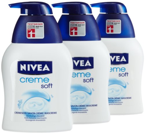 Nivea, Sapone liquido Creme Soft, 3 pz. da 250 ml