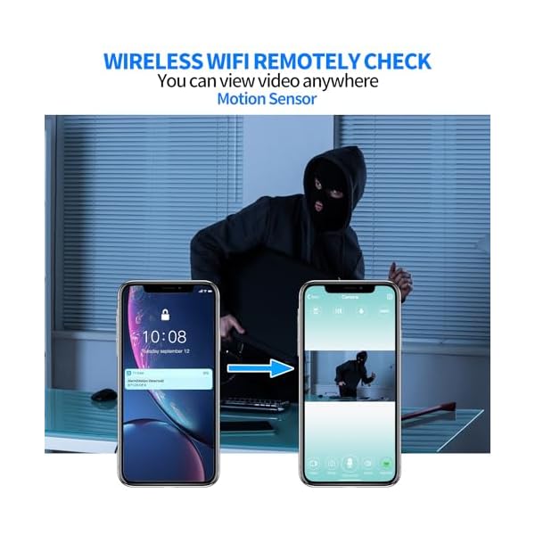 Mini Spy Camera,1080P FHD WiFi Hidden Camera with Motion Detection and Infrared Night Vision, Portable Magnet Surveillance Camera with App for Cellphone for Home, Office,Outdoor - Image 4