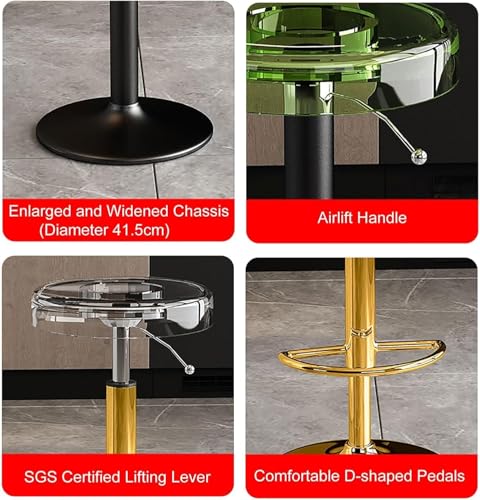 Tabourets de bar en acrylique tabouret pivotant reglable hauteur cuisine
