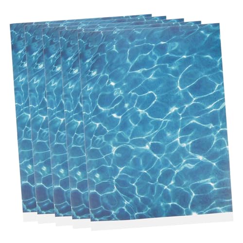 WESIEVYA 5シーツ枚仮想水模様ステッカー 粘着式人工川流れデザイン ジオラマベース用サンドテーブル背景装飾 屋外模型 向け多用途