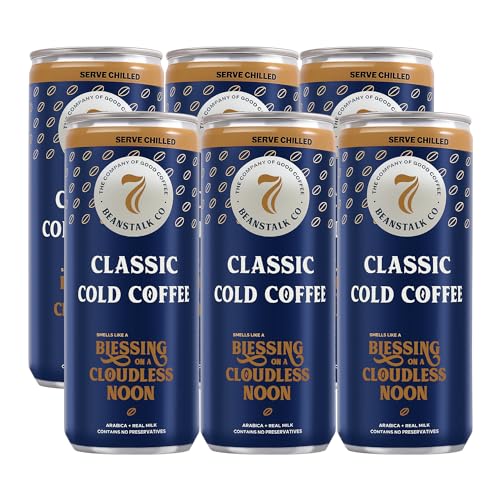 7 Beanstalk Classic Cold Coffee, 220 ml Can| Pack of 6| Rich & Strong Flavour | Made With 100% Single Estate Arabica Coffee & Real Milk| No Added Preservatives| Ready-to-Drink... - Image 2