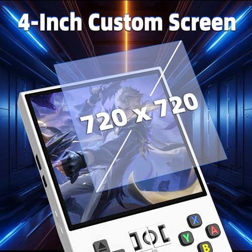 Image of R36MAX Retro Gaming Console, Retro Handheld Games Console with 64GB TF Card, Portable Hand Held Open Source Linux System, 4.0 inch IPS HD Screen Video Game Consoles, 4000mAh Battery (Light White)