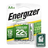Energizer - Pilas Recargables AA Recharge Universal, 2000 mAh, Paquete de 4