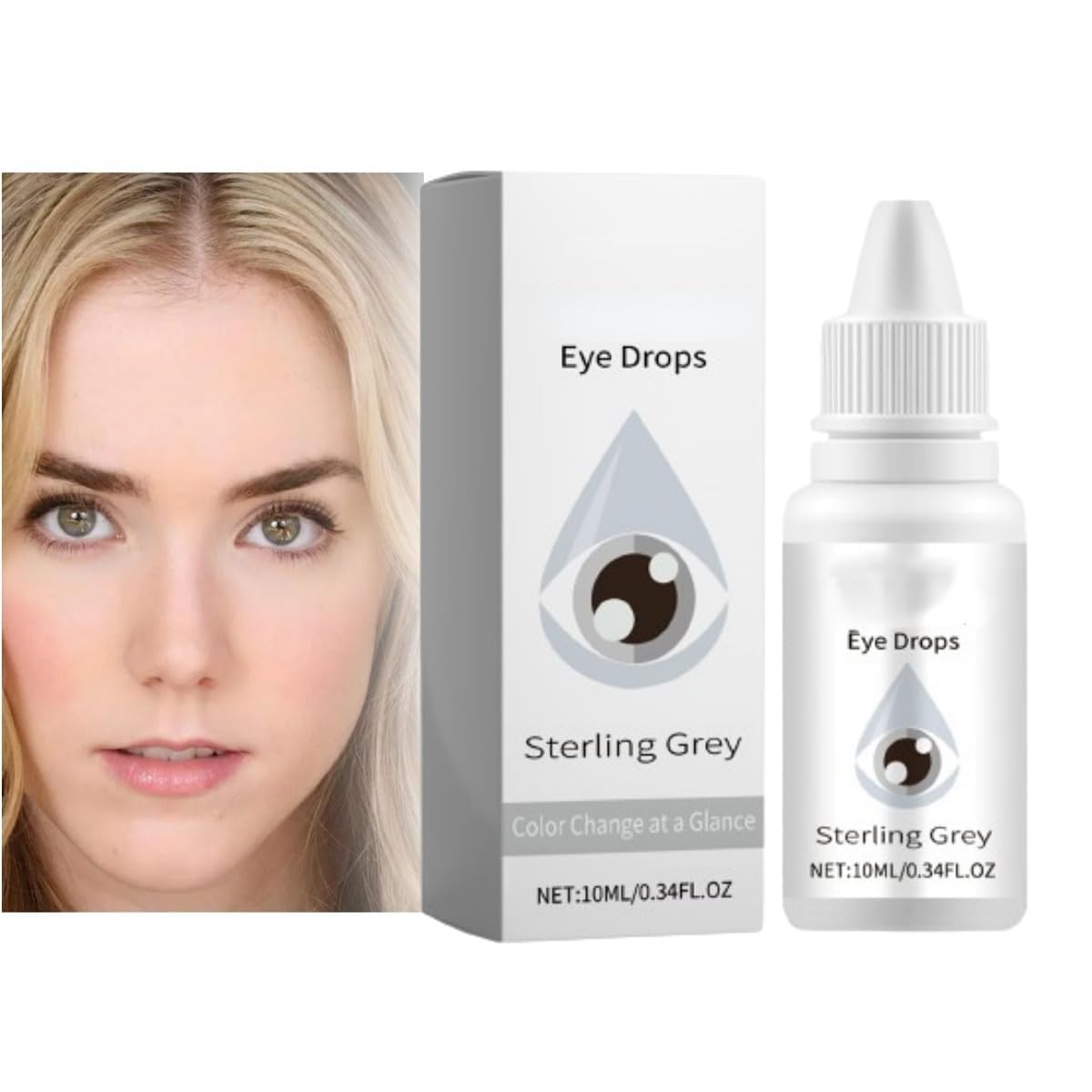 Fancy Drops Change Your Eye Color, Eye Color Changing, Eye Drops, Eye Color Changing Drops, Color Changing Eye Drops, Change Eye Color Drops (Grey)