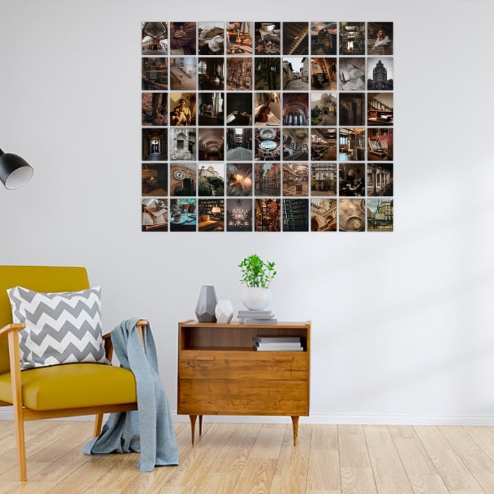 Image of SG Pack of 54 Aesthetic Dark Academia Wall Collage Kit Posters - 4 x 6 Inches Posters for Wall Decoration - Wall Art For Bedroom, Office, Living room, Dorm room