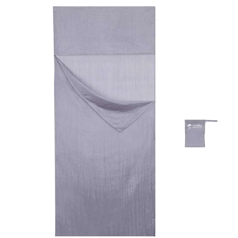 Lenzuolo Sacco a Pelo e sacco a pelo estivo - Leggero 97g - 100% Seta Naturale - 85x220 cm - campeggio e viaggio