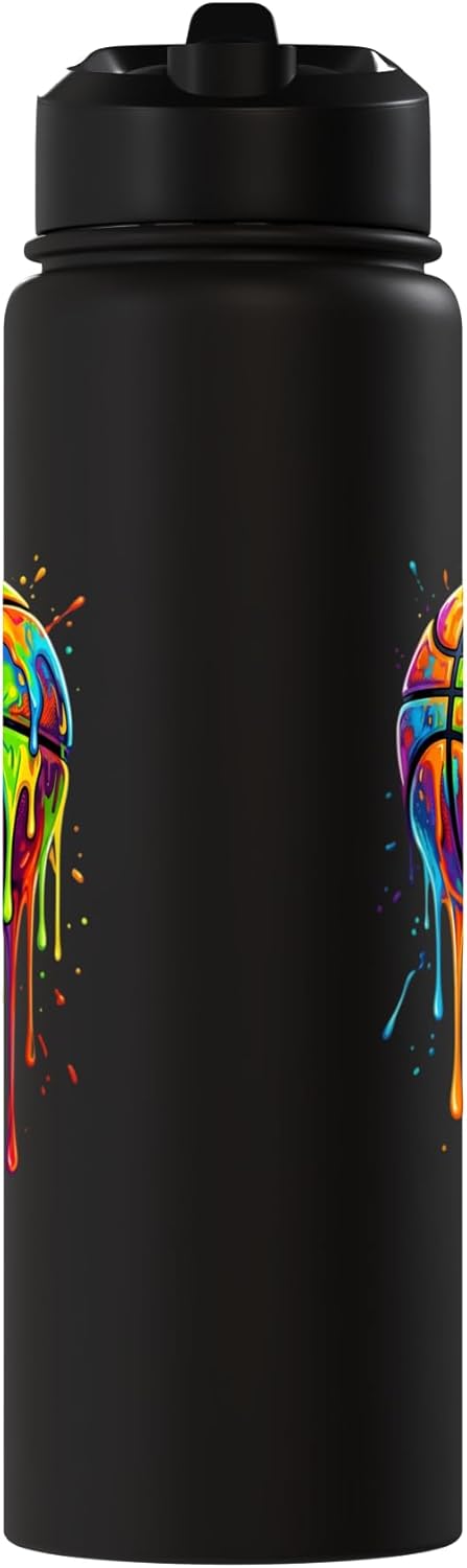 Dripping Cool Basketball Drip Boys Girls Ice Cream Drip Stainless Steel Insulated Water Bottle