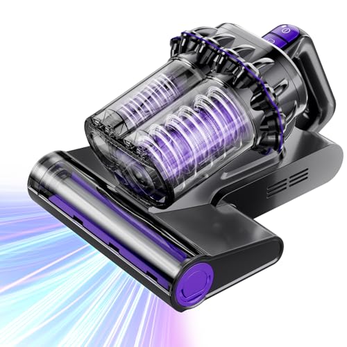 Mattress Vacuum Cleaner, 16Kpa Bed Vacuum Vleaner 253.7nm UV-C Light, 145°F Heat, HEPA Filter & Ultrasonic, Versatile Handheld Vacuums for Bed, Sofa, Couch, Crib (Corded,600W)