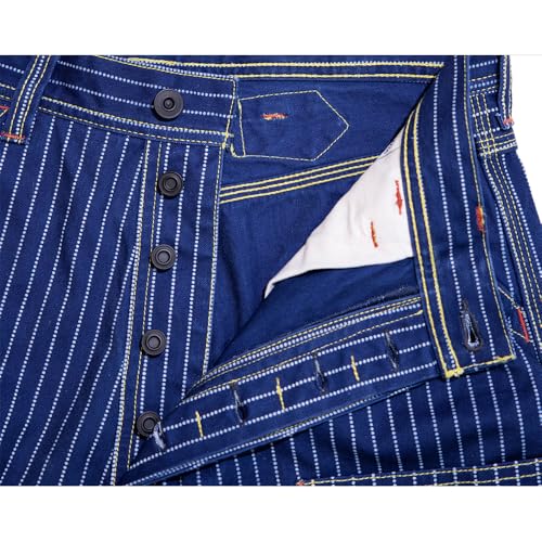 Red Tornado Derrickman Double-Front Wabash Stripes Canvas Pants4