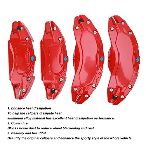 Cubiertas de Pinza de Freno para Model Y 2020-2023, Cubiertas de Pinza de Freno Delantero Y Trasero de Cubo de Rueda de 19 Pulgadas Y 20 Pulgadas, Juego de 4 (Rojo)