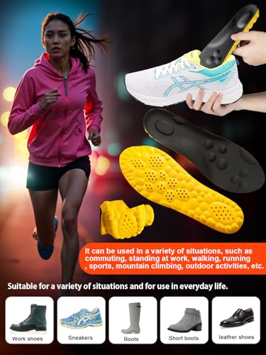Image of 4D Cloud Insoles for Men and Women, Arch Support Insoles, Memory Foam Insoles, Shock Absorption and Cushioning Sports Shoe Insoles (Yellow, XL (Men 9-11 /Women 10-11)