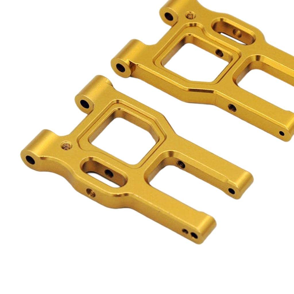 ELBME Metal RC Arm for LC Racing PTG-2 1/10 4WD Racing Buggy Car DIY Accessories Gold Front 61045613AWH