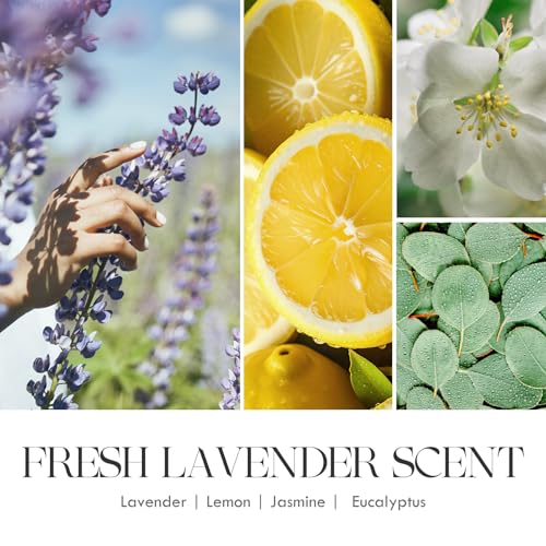Image of AOOVOO Lemon Lavender Scented Candle - Lavender Candle, Scented Candles, Soy Aromatherapy Candle, Soy Wax Candle, 9oz