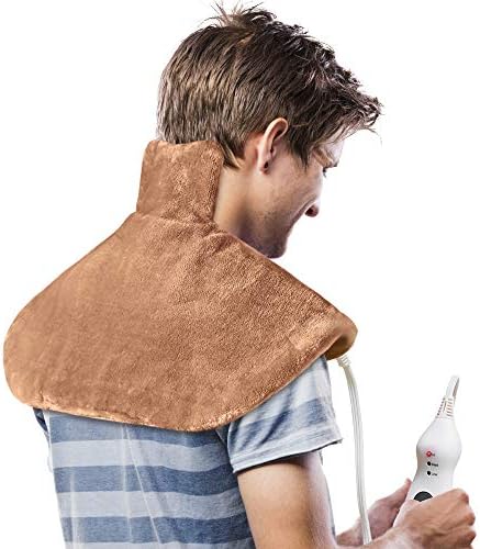 Neck and Shoulder Heating Pad, 18" X 25" Extra Large, Soft, Fast Heating Technology for Back, Legs, Cramps, Moist & Dry Heating with 2-Hour Auto-Off