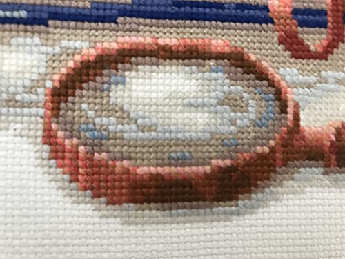 Image of RIOLIS - Kitten on the Book 1725, Cat Lovers Cat Cross Stitch Kits 11,81 inch x9,45, Cross Stitch Kits for Beginners & Advanced, Crossstitching Kits Adult, Counted Stitching Kits, Kitten Embroidery Kit
