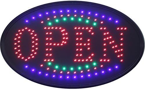 Open LED Sign | Multicolour Bright NEON Professional Powerful Animated Flashing Display Hanging Chain Included Signs