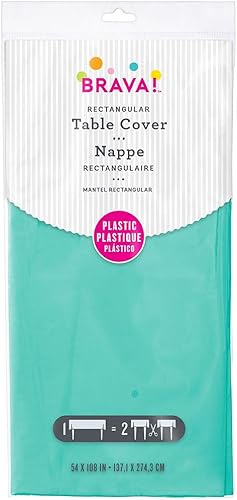Mantel rectangular de plástico azul pastel - 54" x 108" - 1 Pc.
