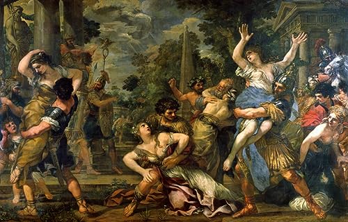 Affiche impression d'art tableau L'Enlèvement des Sabines Pietro Da Cortona toile 60x90cm