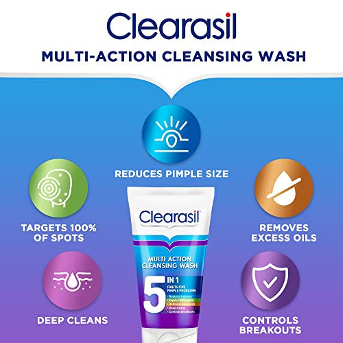 Clearasil 5-In-1 Face Wash 150 ml, Salicylic Acid Cleanser for Acne, Blackheads, Anti-Redness, Spot Treatment, Reduces Pimples, Clears Skin, Effective Skincare Solution - Image 5