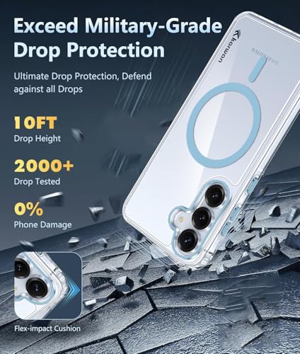 Image of KARWAN Crystal Clear Transparent Back Cover Case with Camera Protection,Compatible with Samsung S25 Plus, Anti Yellow Clear Shockproof Scratch Resistant Case with Magnetic MagEaze Wireless Charging