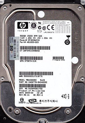 Hewlett Packard Enterprise Drive xxRefurbishedxx 481653-003 15000 RPM 300 GB sas