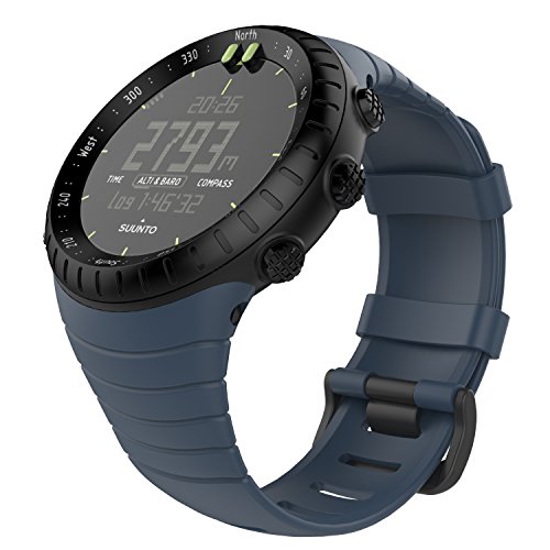 MoKo Banda de Reloj para Suunto Core, Clásico Reemplazo Suave Puño/Pulsera con Cierre de Metal para Suunto Core Smart Watch, se Ajusta a la Muñeca de 5.51 '-9.06' (140mm-230mm), Azul Medianoche